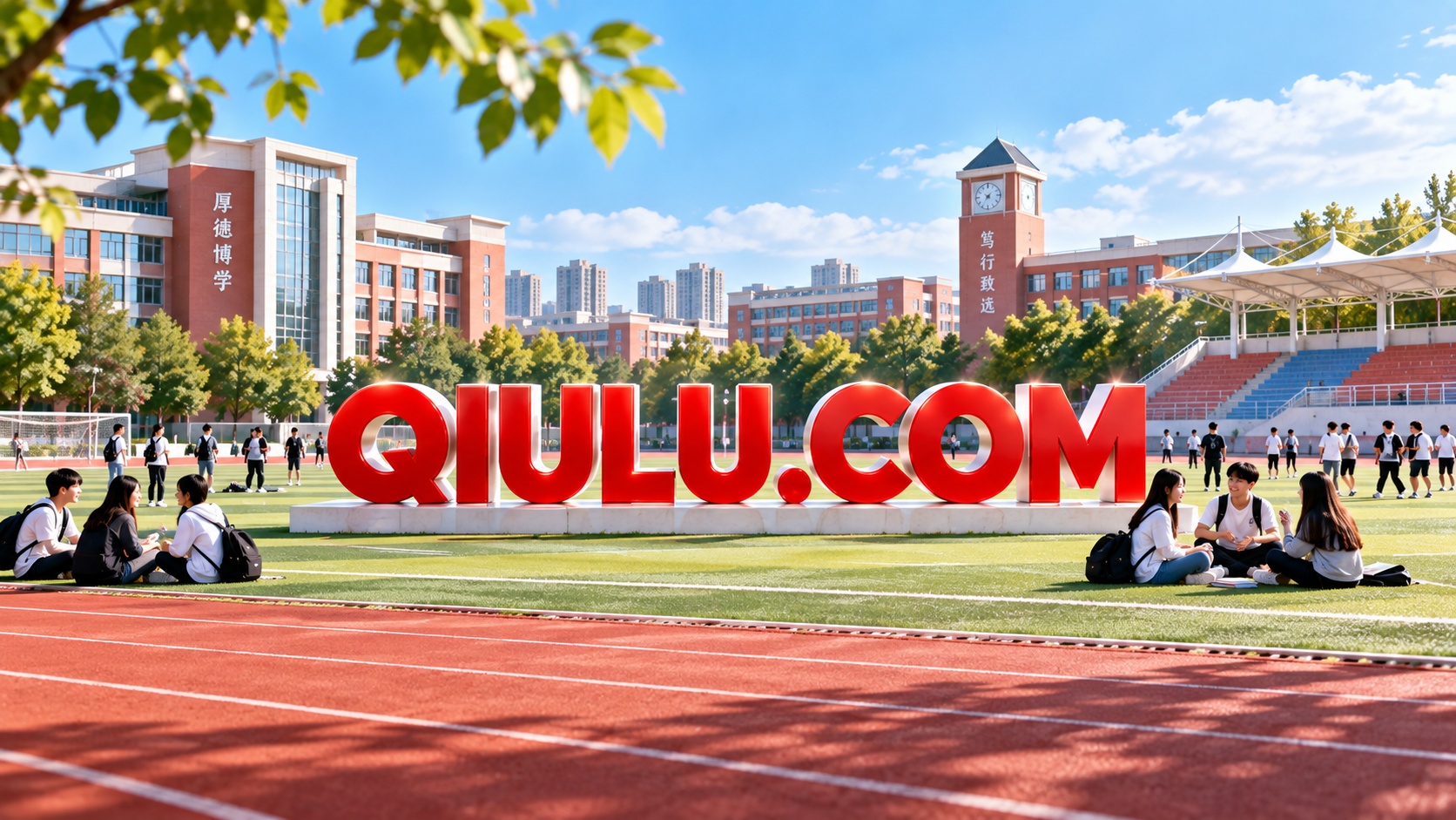 阳光校园里的QIULU.COM地标